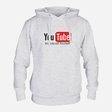 White Youtube Hoodie / MEDIUM SIZE AVAILABLE